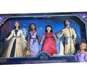 Disney Wish Doll Pack Gift Set Asha, Dahlia, Queen Amaya and King Magnifico Toy