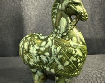 MCM Vintage Pottery Horse Statue - Horse, “Saddle” Equine RARE READ