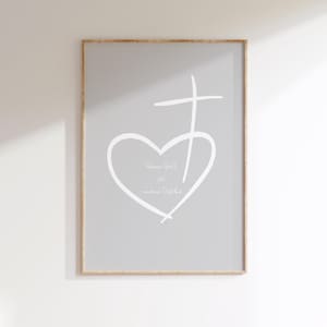 christliche Poster, Denn Gott ist meine Stärke, christliche Geschenke, Bibelvers Poster Deutsch, Geschenk Taufe, Konfirmation, Hochzeit