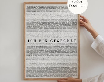 I am blessed - 100 German Bible verses about blessing and benediction - Christian posters - digital download - Christian gifts