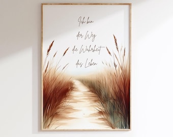 Christian posters, I am the way, the truth, the life, Christian gifts, John 14, church wedding, baptism, confirmation