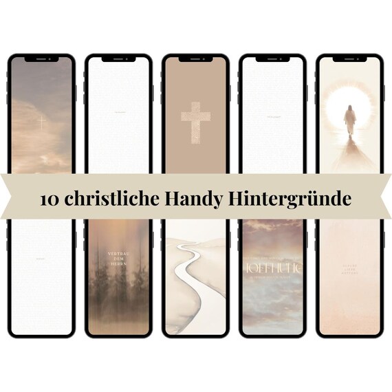 10 christliche Hintergründe Handy, christliche Geschenke, Bibelvers Deutsch, minimalistische Hintergründe, iphone, android, Hoffnung Glaube
