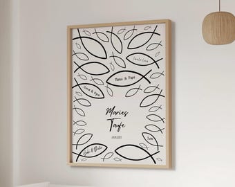 Baptism, guest book poster, baptism gift, personalized poster, baptism decoration, confirmation, communion, baptism boy, baptism book