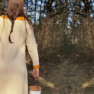 Hand Embroidered Viking Dress, Nordic Rune weave Cotton Over dress image 4