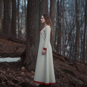 Hand Embroidered Viking Dress, Nordic Rune weave Cotton Over dress image 9