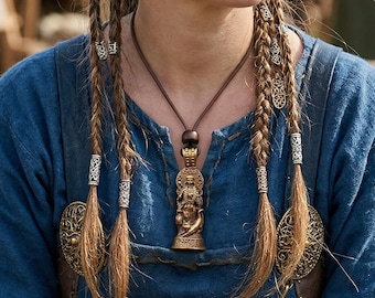 Norse Gods Pendants | Norse Mythology Viking Necklace in Solid Brass with Adjustable Leather Cord