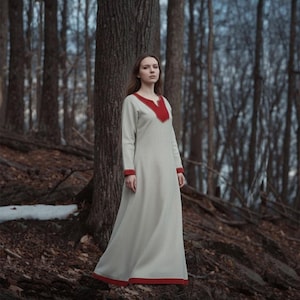 Hand Embroidered Viking Dress, Nordic Rune weave Cotton Over dress image 7