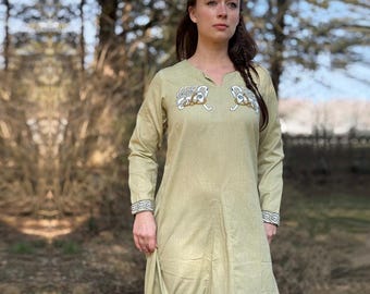 Embroidered Wool Viking Dress