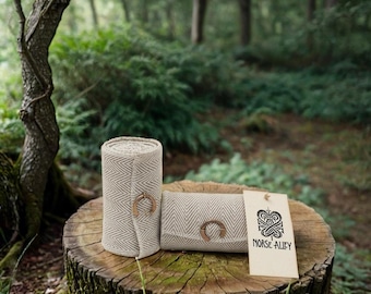 Herringbone Viking Leg Wraps: Cotton Winingas for LARP Reenactment