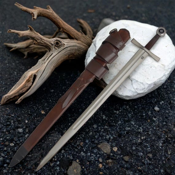 Knight's Templar Sword – Medieval Crusader Replica with Leather Scabbard