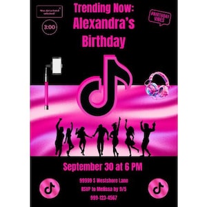 TikTok-feestthema-uitnodiging | Bewerkbare verjaardagsuitnodiging | Digitale download | BirthdayVibes | Socialmedia-feestje | Bewerkbare uitnodiging|Lets Go Viral
