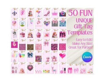 Girly Gift Tags | Assorted Gift Tags Pink | Gift Tag Templates | Gift Tag Printables | Gift Tags Downloadable | Reusable Gift Tag | Gift Tag