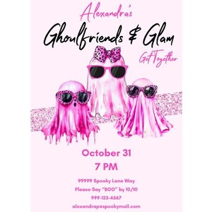 Ghost Halloween Party Invite | Spooky Ghost Halloween Party Invitation | Glam Halloween Ghost Invite | Editable Halloween Invite |Pink Ghost