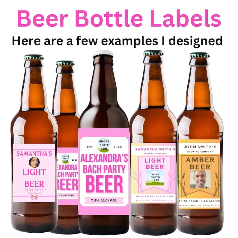 Beer Bottle Labels Canva | Photo Beer Bottle Labels Template | Custom ...
