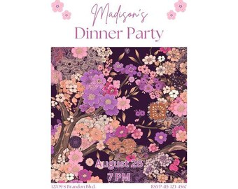 Dinner Party Invites | Editable Dinner Party | Dinner Party Invitations | Invitation Dinner Party | Dinner Party Invitation Template