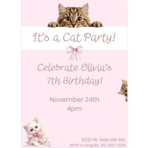 Cat Party Invites | Cat Birthday Party Editable | Cat Birthday Party Invitation | Cat Themed Birthday Party | Cat Party Printables
