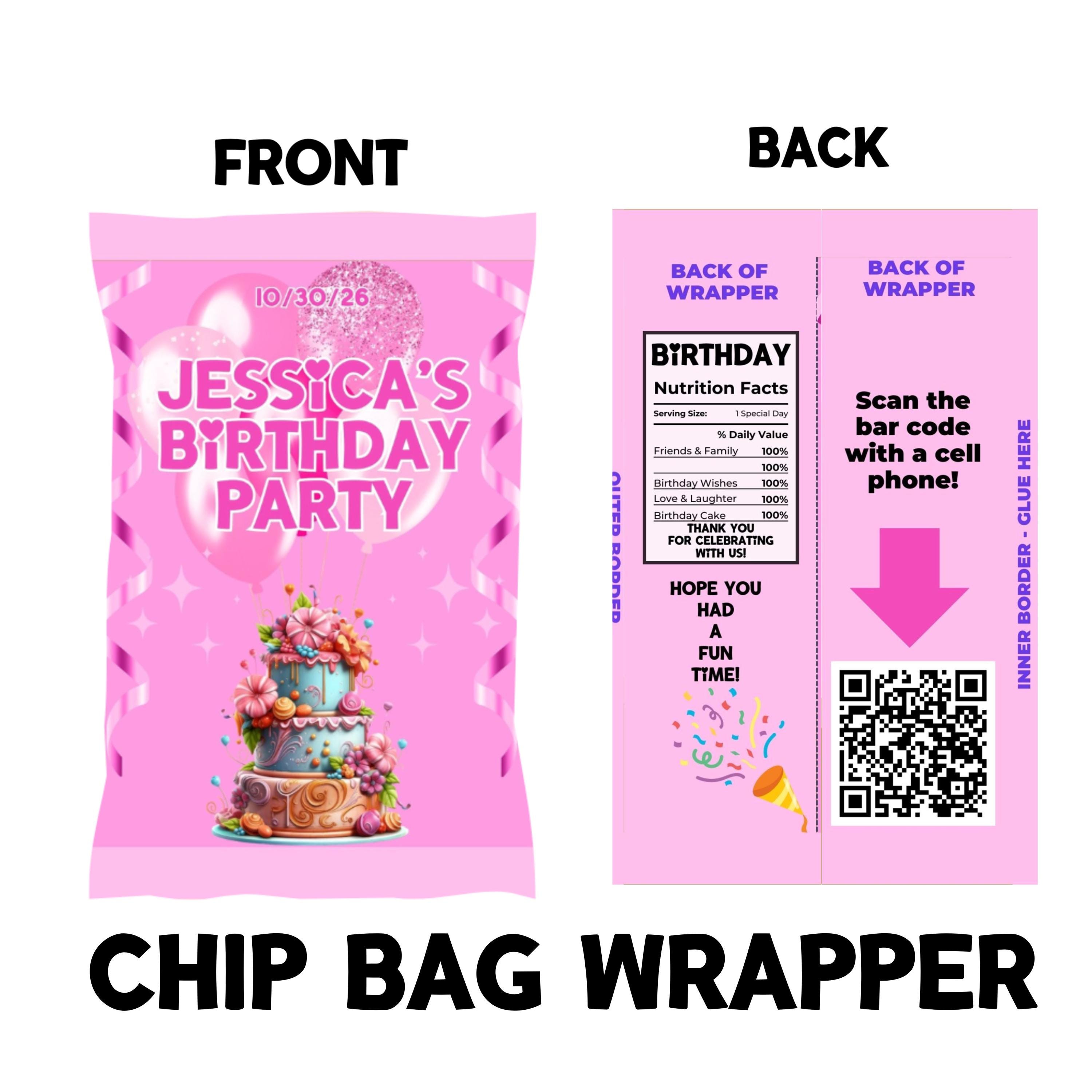 Pink Birthday Invitation Bundle | Customizable Candy Wrappers ...