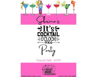 Cocktail Party Invites | Cocktail Party Invitations | Girls Night Out Invitation  | Cocktail Bridal Shower | Girls Night Invitation