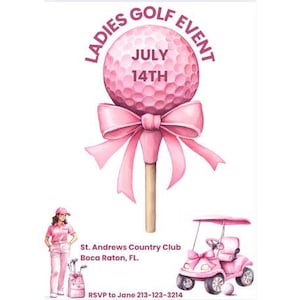 Women&#39;s Golf Invitations | Girl Golf Invitation | Girl Golf Party Invitation | Girl&#39;s Birthday Invitation Golf | Pink Golf Party Invitations