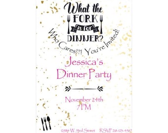 Girl Dinner Party Invitations | Editable Dinner Invitation | Editable Dinner Party | Dinner Invitations | Dinner Party Invitation Template