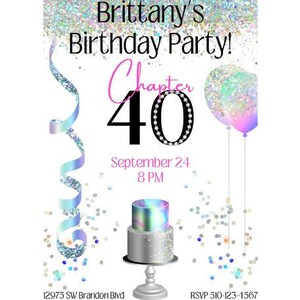 Women's 40th Birthday Invitation | Chapter 40 Invites | 40th Birthday Party Invitation | 40th Party Invitation | 40th Birthday Women