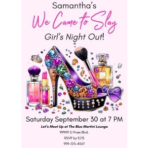 Nous sommes venus pour tuer l'invitation à une soirée entre filles | Faire-part maquillage glamour pour femme | imprimable Night Out | Invitation soirée entre filles | Invitation GNO