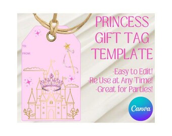 Princess Gift Tags | Princess Party Favor Tags | Princess Birthday Party | Princess Themed Party | Princess Party Printables | Girl Princess