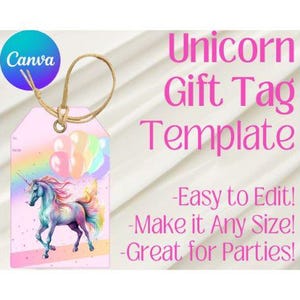Unicorn Gift Tags | Unicorn Birthday Party | Unicorn Party Printables | Unicorn Templates | Unicorn Themed Party | Unicorn Party Favor Tag