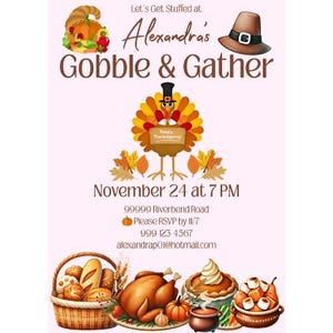 Thanksgiving Dinner Party Invitation | Editable Thanksgiving Invite | Fall Party Printable | Friendsgiving Gathering | Thanksgiving Invite