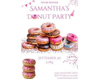 Donut Party Invitation | Donut Party Printable | Donut Themed Birthday Party Invitation | Donut Birthday Party Invitation | Donut Birthday