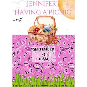 Picnic Invitation Editable | Picnic Birthday Party Invitation | Picnic Party Invitation Templates | Picnic Birthday Invitation