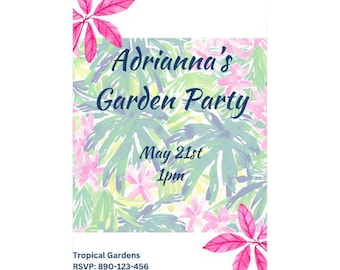 Inviti a tema giardino / Inviti per feste in giardino / Inviti per feste in giardino / Festa di compleanno in giardino / Baby shower per feste in giardino / Festa in giardino