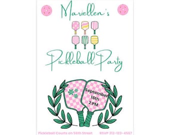 Women's Pickleball Invite | Pickle Ball Party Invite | Girl Pickleball Invitations | Pickle Ball Birthday Party | Pickle Ball Invitation