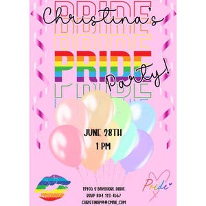 Invitation fête de la fierté | Invitation modifiable arc-en-ciel | Célébrez la fête Love Pride | Invitation de fête de la fierté | Invitation à une fête de la fierté LGBTQ+