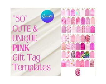 Pink Gift Tags Assorted | Girly Gift Tags | Assorted Gift Tags Pink | Gift Tag Templates | Gift Tag Printables | Gift Tags Downloadable