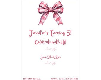 Birthday Invitation for Girls 5 | 5th Birthday Invitation Girls | Editable Birthday Canva | Party Invites 5th Birthday | 5 Year Old Birthday