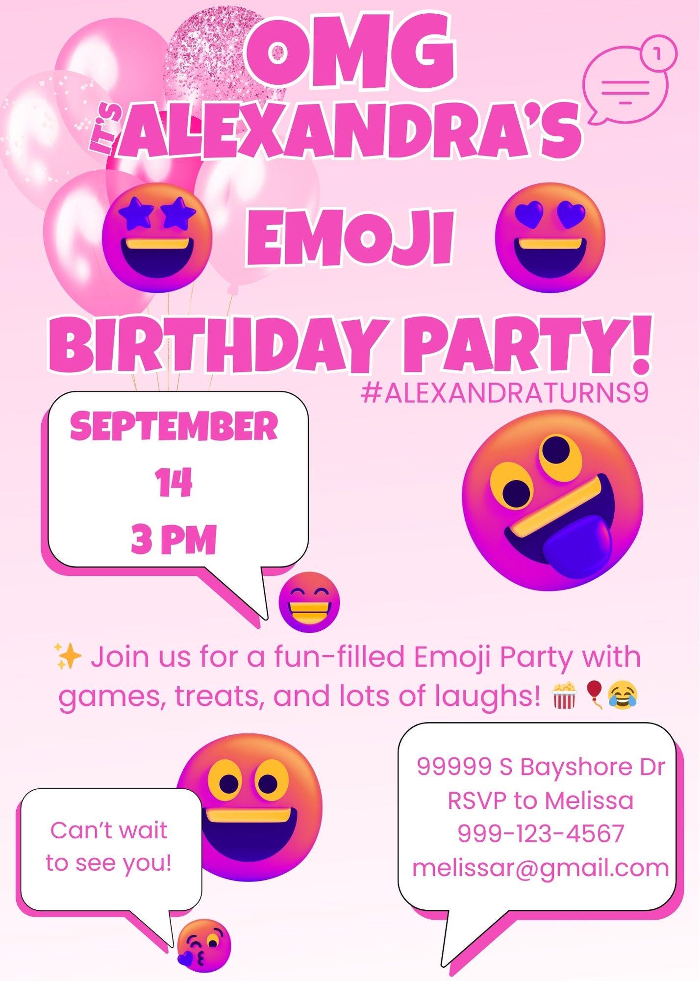 Emoji Party Invitation Bundle | Emoji Themed Birthday Invite and ...