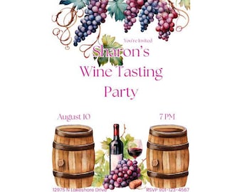 Wine Invitations | Wine Tasting Party invitation | Tasting Party Invitation | At Home Wine Tasting | Wine Event Invitation | Wine Tasting
