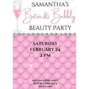 Botox Party Invite | Botox and Bubbly Invite | Botox and Bubbles | Botox Party Flyer Invite | Botox and Filler Party Invitation