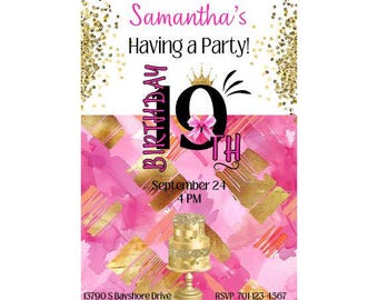 19th Birthday Invitations Girls | Girls 19th Birthday Invitations | 19th Birthday Girls | Girl 19th Birthday | Editable Birthday Canva