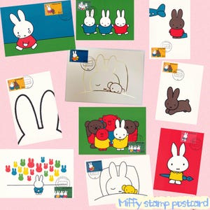 Carte postale Miffy Pays-Bas spéciale 2005 - Timbre et marque de la poste inclus, carte postale Nijntje à collectionner, carte postale Miffy néerlandaise vintage