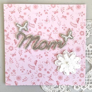 Handgemachte Karte für Mama Muttertagskarte - Floraler funkelnder Design-Goldfolien-Aufkleber und Umschlag Perfekt für Muttertag Geburtstag 6 Stile