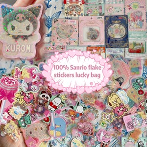 Adesivi giapponesi SANRIO Flake, bustine regalo / Adesivi Kawaii autentici / 30 o 50 pezzi / Sacchetto portafortuna a sorpresa, Cinnamoroll Melody Kuromi