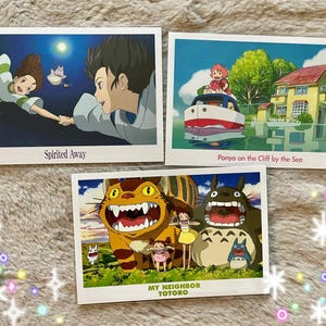 Official Made in Japan Postcard Set Ponyo on the Cliff postcard, My Neighbor Totoro postcard, Spirited Away, Studio Ghibli Collectible Cards