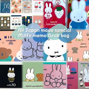 Stock limitado - Paquete misterioso de blocs de notas de Miffy (30, 50 y 100 hojas) - Fabricado en Japón y con licencia oficial