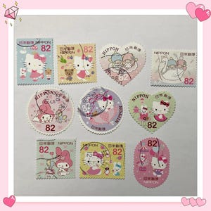 Jeu de tampons Sanrio Hello Kitty My Melody Twin Stars Japon 2015 G106 avec options de personnalisation des cartes de vœux