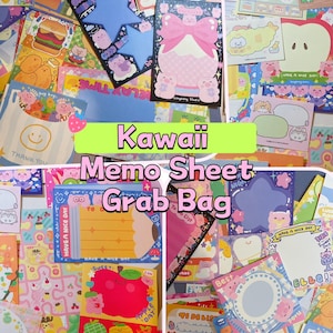 50-Piece Kawaii Memo Sheets Grab Bag – Adorable Blind Bag of Random Stationery Cute Memo sheet mystery bag Fresh designs added frequently