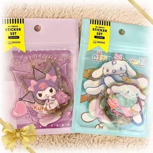 Pegatinas para equipaje de Kuromi y Cinnamoroll de Japón, tamaño GRANDE, pegatinas Sunstar de Sanrio de Japón, bonita decoración de viaje, perfectas para maletas y regalos