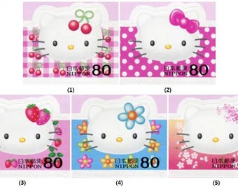 未使用多数　Hello Kitty Girls Stamp 　色は４種類2009 Stamp: Hello Kitty Writing a Letter (Japan(Greetings: Hello