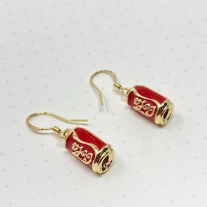 Blue Party Earrings, Red Bottle Party Earrings, Non Alcohol Earrings, Soda Brand, Fun Earrings, Soda Can Earrings, Soda Earrings, Drink Gift